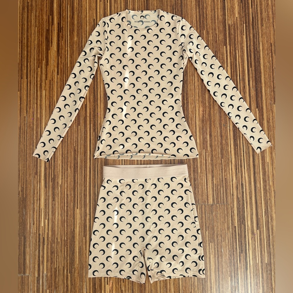Marine Serre Long Sleeve & Short Set